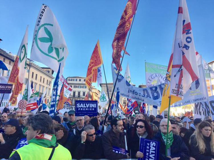 Salvini supporters in Florence