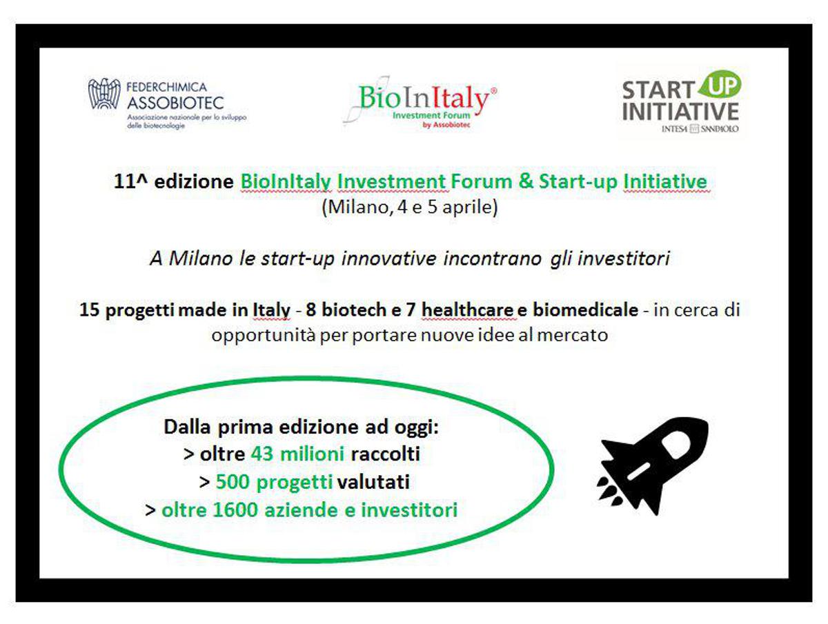 BioInItaly Investment Forum & Intesa Sanpaolo StartUp Initiative