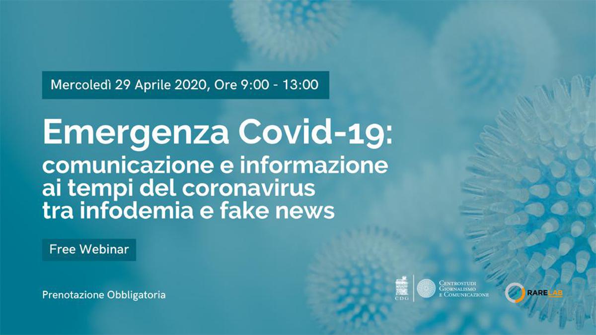 Emergenza Covid-19: comunicazione e informazione ai tempi del coronavirus tra infodemia e fake news