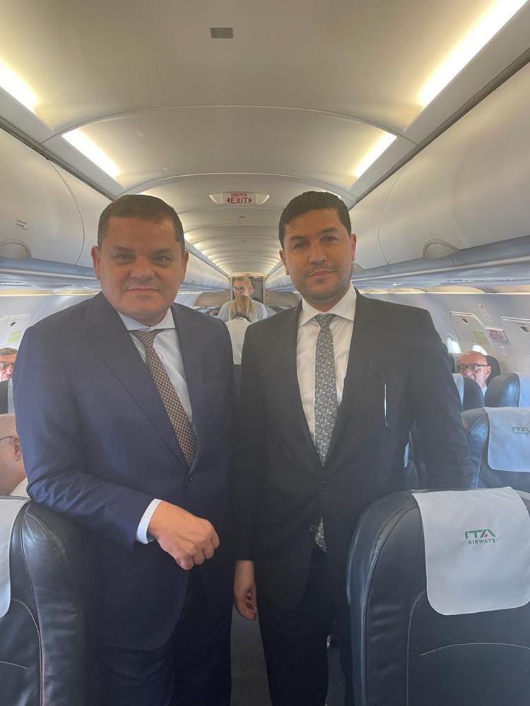 A sinistra il premier libico Abdul Hamid Ddeibah, a destra l'Ambasciatore libico a Roma Muhammad Younes
