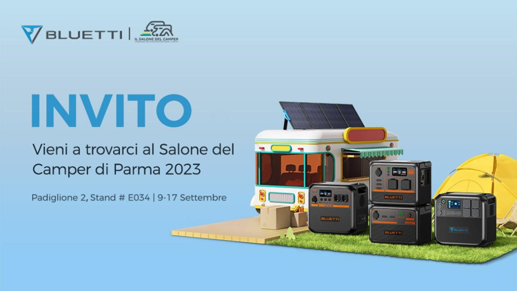 BLUETTI presenterà le innovative stazioni di alimentazione portatili al Salone del Camper 2023 di Parma