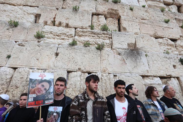 Manifestazione per gli ostaggi di Hamas a Gerusalemme - Afp
