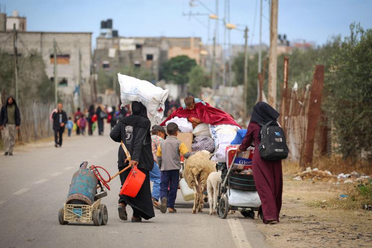 Civilians in Rafah head to  a designated 'humanitarian zone' 
