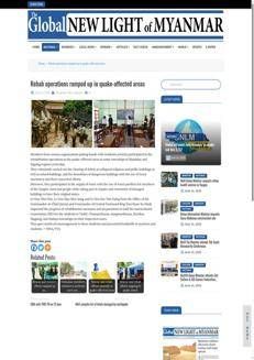 Myanmar: Rehabilitation operations in earthquake-hit areas