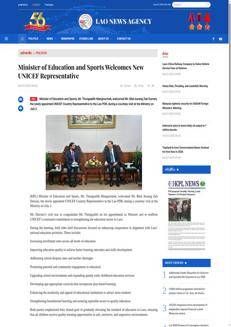 Laos: Minister of Education Meets with New UNICEF Representative