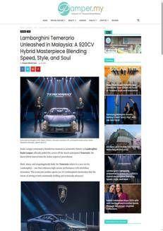 Malaysia: Lamborghini presents the Temerario, an Italian hybrid masterpiece.