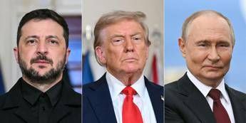 Volodymyr Zelensky, Donald Trump e Vladimir Putin (Afp)