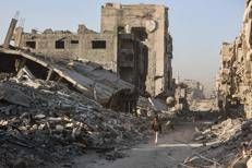 Edifici distrutti a Gaza City - Afp