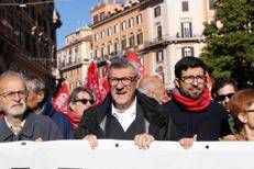 Maurizio Landini in corteo - Ipa