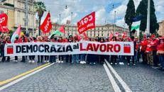 Manifestazione di Roma, 'Democrazia al lavoro'. Foto Adnkronos