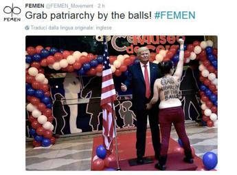 Femen contro Trump: Afferra il patriarcato per le p.... Femen contro Trump: Afferra il patriarcato per le p....