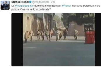 Roma pulita, che ce vo'?: Renzi rilancia spot con Pruzzo e Falcao Roma pulita, che ce vo'?: Renzi rilancia spot con Pruzzo e Falcao