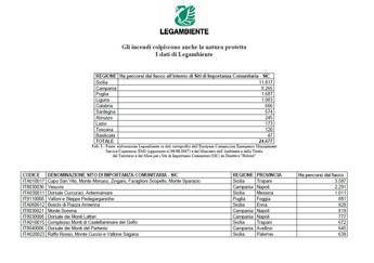 Aree naturalistiche italiane in fumo, 35mila ettari bruciati nel 2017 Aree naturalistiche italiane in fumo, 35mila ettari bruciati nel 2017