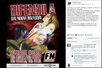 Forza Nuova choc, manifesto anti-immigrati di epoca fascista Forza Nuova choc, manifesto anti-immigrati di epoca fascista