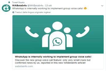 Whatsapp, arrivano le chiamate di gruppo Whatsapp, arrivano le chiamate di gruppo