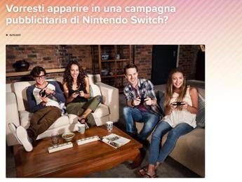 Nintendo cerca utenti per pubblicità Switch Nintendo cerca utenti per pubblicità Switch
