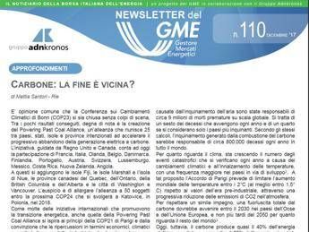 Energia, Online nuovo numero newsletter Gme Energia, Online nuovo numero newsletter Gme