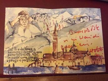 Il Natale di Bossi, cartolina ai 'guerrieri' della Lega Il Natale di Bossi, cartolina ai 'guerrieri' della Lega