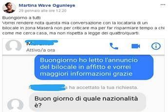 'Padre nigeriano? Niente casa in affitto' 'Padre nigeriano? Niente casa in affitto'
