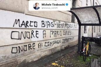 Marco Biagi non pedala più, scritte choc all'università Marco Biagi non pedala più, scritte choc all'università