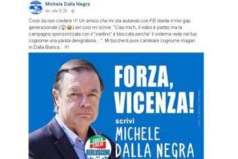Il cognome è Dalla Negra, Fb lo censura Il cognome è Dalla Negra, Fb lo censura