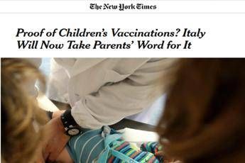 Nyt: Vaccini? In Italia basta la parola dei genitori Nyt: Vaccini? In Italia basta la parola dei genitori