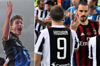 Higuain e Caldara al Milan, Bonucci alla Juve Higuain e Caldara al Milan, Bonucci alla Juve