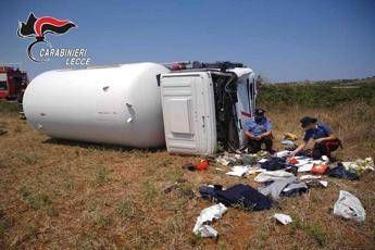Tir cisterna si ribalta, conducente positivo a cocaina Tir cisterna si ribalta, conducente positivo a cocaina