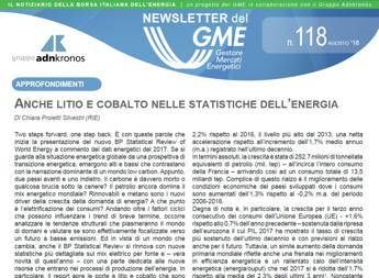 Energia, è online nuovo numero newsletter Gme Energia, è online nuovo numero newsletter Gme