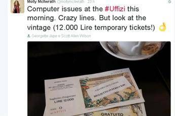 Uffizi Firenze, biglietti vintage con le Lire per Pc guasto: è corsa al souvenir Uffizi Firenze, biglietti vintage con le Lire per Pc guasto: è corsa al souvenir