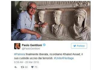 Ricordiamo Khaled Assad, omaggio di Gentiloni all'archeologo che morì per Palmira Ricordiamo Khaled Assad, omaggio di Gentiloni all'archeologo che morì per Palmira