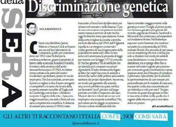 Sul nuovo numero del Paese della Sera la 'Discriminazione genetica' Sul nuovo numero del Paese della Sera la 'Discriminazione genetica'