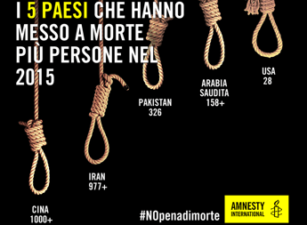 Amnesty International sulla pena di morte: record di esecuzioni nel 2015