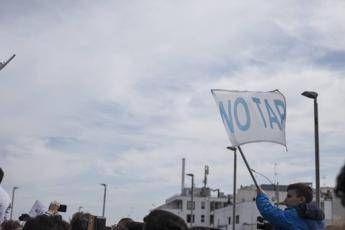 Rabbia No Tap, bruciate tessere e bandiere M5S Rabbia No Tap, bruciate tessere e bandiere M5S