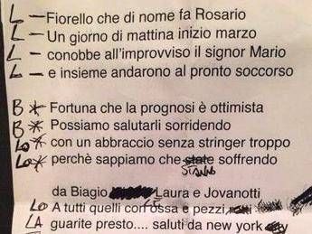 A Fiorello e al signor Mario una canzone da Jovanotti, Pausini e Antonacci A Fiorello e al signor Mario una canzone da Jovanotti, Pausini e Antonacci