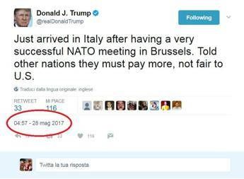 Trump torna in Usa ma sbaglia tweet: Eccomi in Italia! Trump torna in Usa ma sbaglia tweet: Eccomi in Italia!