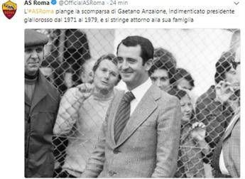 Morto Gaetano Anzalone, ex presidente della Roma Morto Gaetano Anzalone, ex presidente della Roma