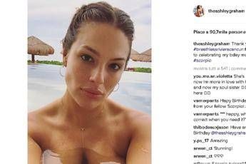 Compleanno in topless per la super modella curvy Ashley Graham /Foto Compleanno in topless per la super modella curvy Ashley Graham /Foto