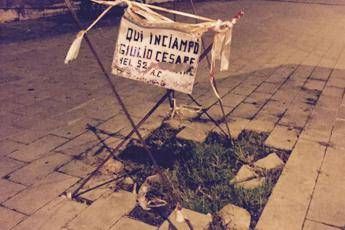 Roma, una buca che risale a... Giulio Cesare! Roma, una buca che risale a... Giulio Cesare!