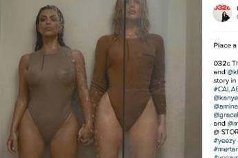 In body sotto la doccia, Kim Kardashian posa con la sorella In body sotto la doccia, Kim Kardashian posa con la sorella