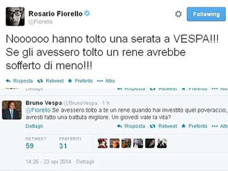 Fiorello-Vespa, tweet al vetriolo. E' lite social ma poi finisce in 'Love'
