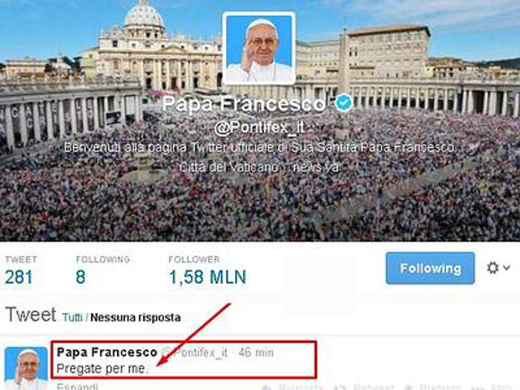 Francesco, tweet da Ariccia per un anno da Papa: 