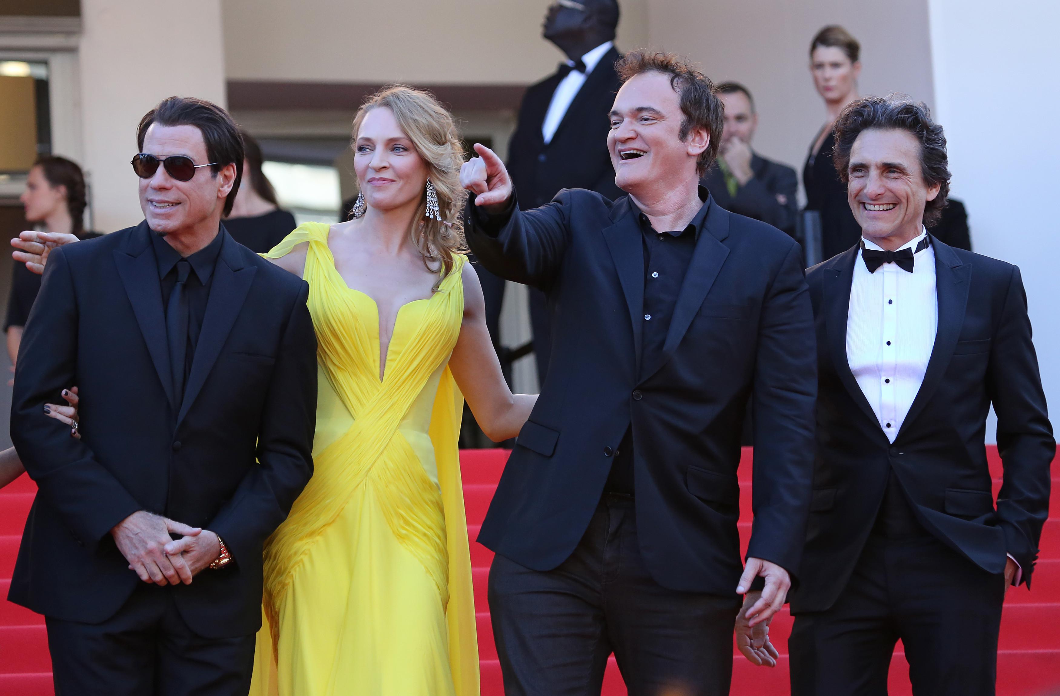 John Travolta, Uma Thurman, Quentin Tarantino e Lawrence Bender (Infophoto)