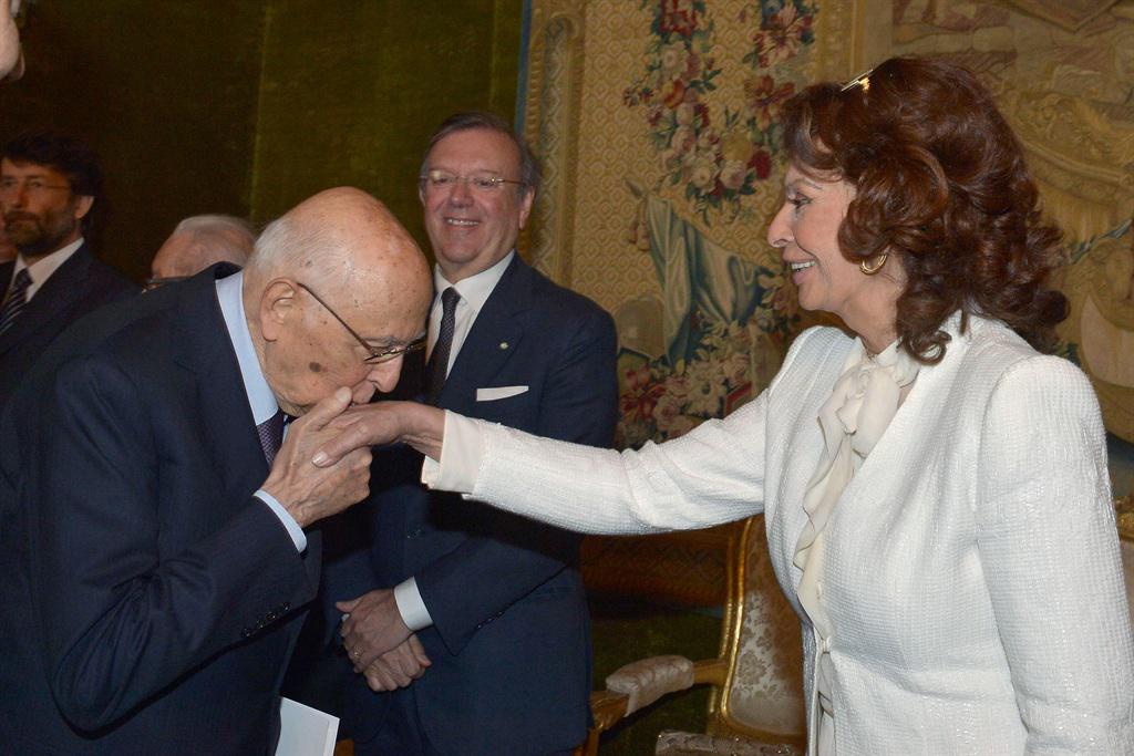 Napolitano con Sophia Loren (Quirinale)