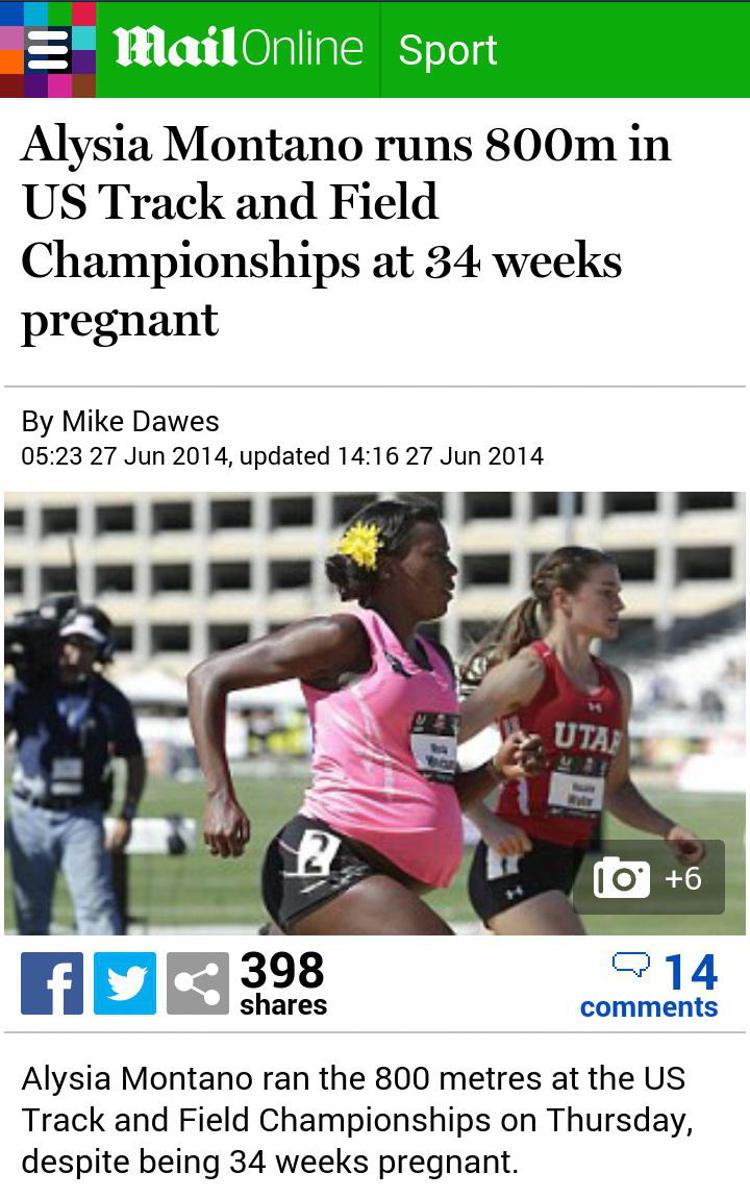 Sport: corre incinta di 34 settimane, ovazione all'arrivo