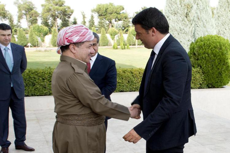 Renzi con il presidente curdo Barzani (Flickr/Palazzo Chigi)