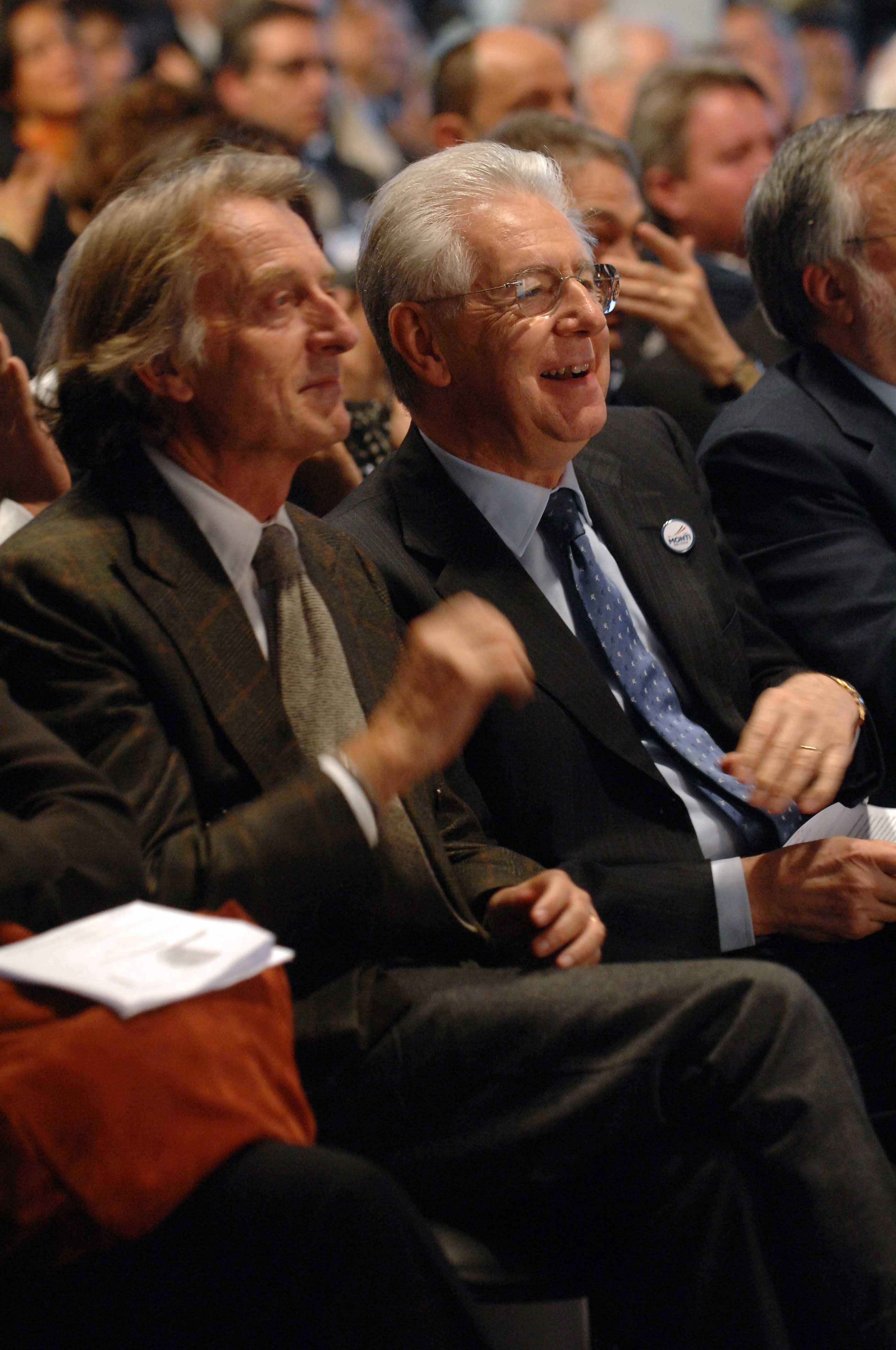 Con Mario Monti alla presentazione della Lista civica (Foto Infophoto)