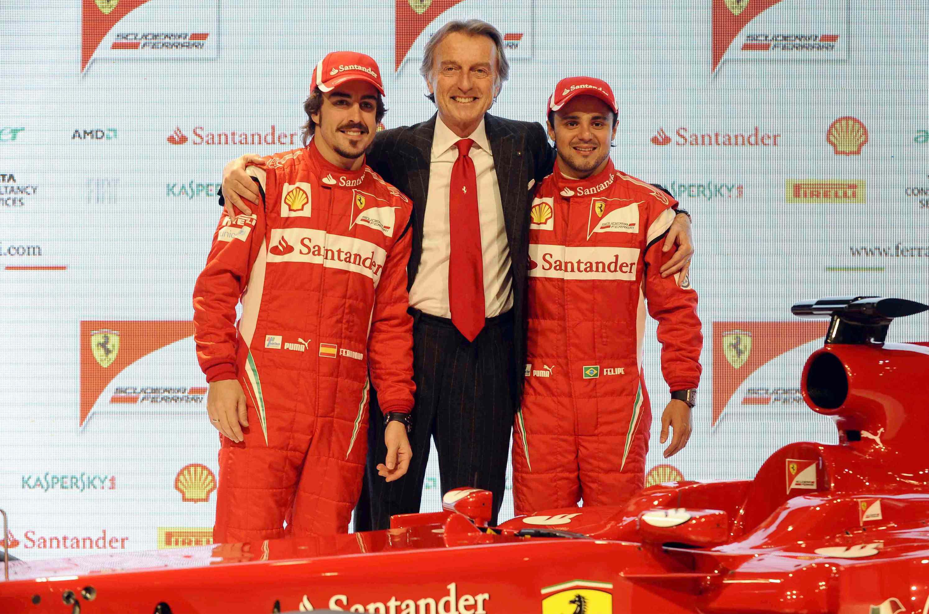 Presentazione della nuova monoposto Ferrari F150 (2011) con Fernando Alonso e Felipe Massa (Foto Infophoto)