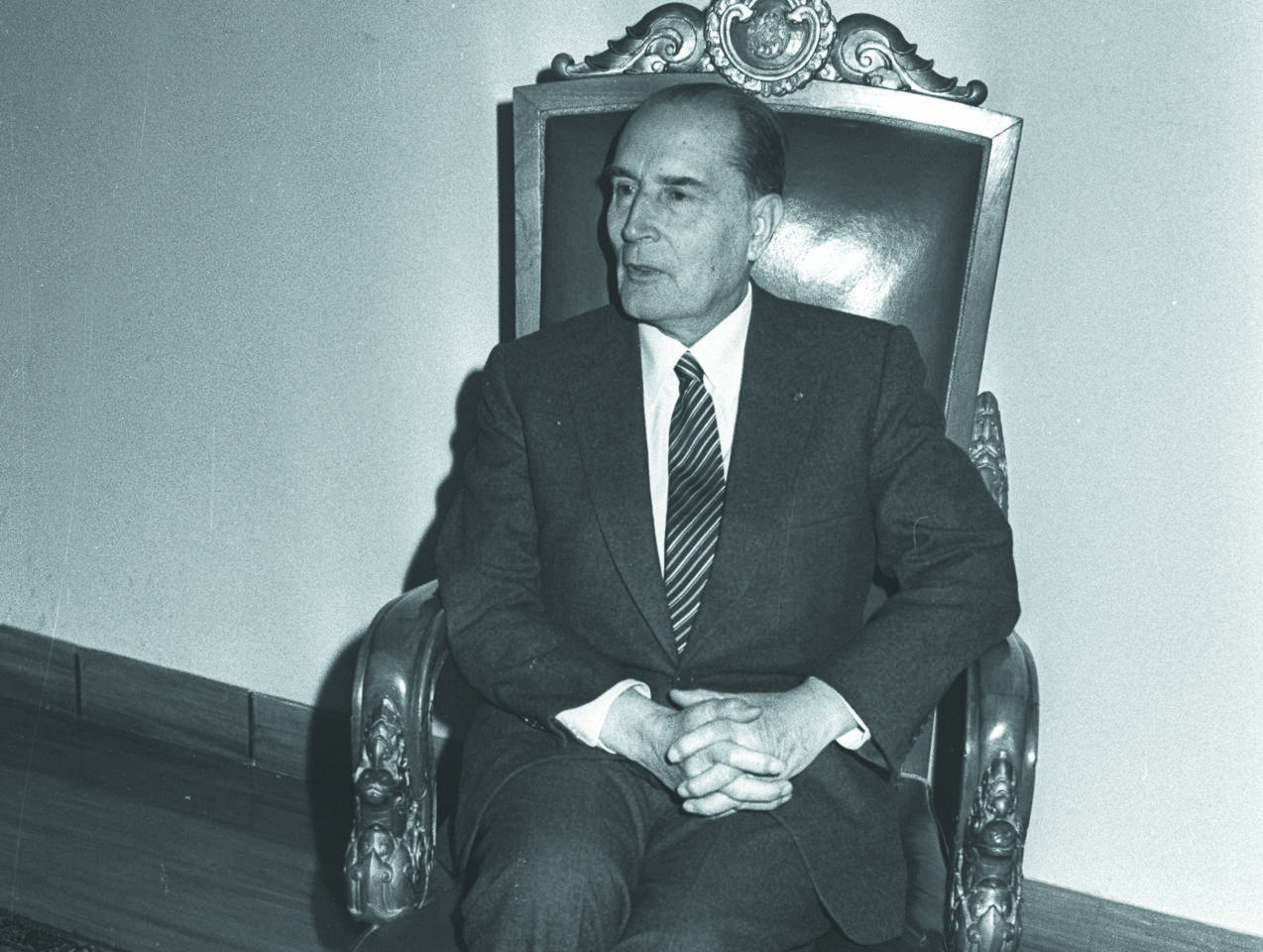 Il presidente della Repubblica francese Francois Mitterrand dal 1981 al 1995 (foto Adnkronos del 1985)