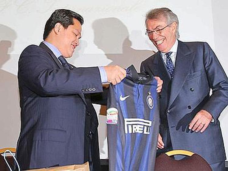 Erick Thohir, presidente dell'Inter e Massimo Moratti